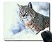 APSRA Podkładka pod mysz z przeszytą krawędzią, ryś śnieg duży kot drapieżnik 57938 podkładka pod mysz do gier - 18931