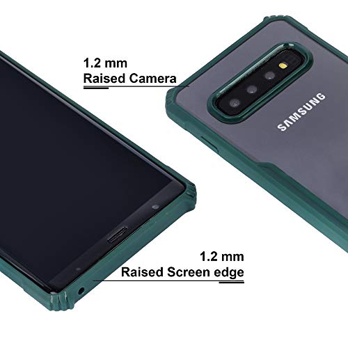 Image of LIRAMARK Transparent Clear Shock Proof Back Cover Case Designed for Samsung Galaxy S10 Plus - (Pine Green)