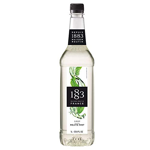 Image of 1883 Mojito Mint Syrup for Drinks, Made in France, 1 Liter Plastic Bottle