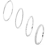 Gelbesty Size 11 Thumb Rings Set Silver Stackable Rings for Women Non Tarnish Dainty Stainless Steel Waterproof Non Tarnish Jewelry