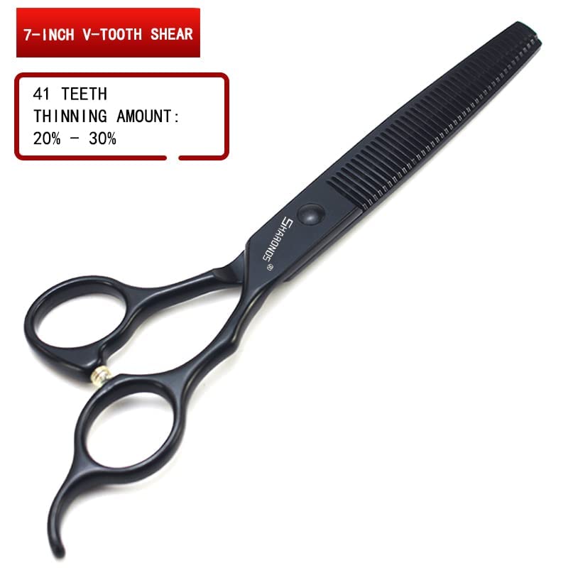 6/6.5/7 inch Black Hair Clipper Salon Hair Clipper 440c high Hardness Stainless Steel Hair Clipper (7 inch-2pc-A) - Image 4
