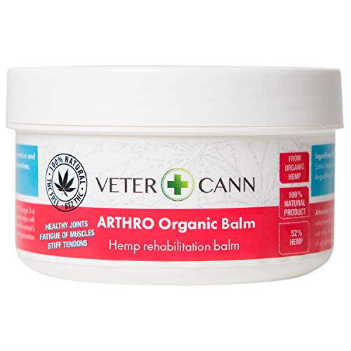 Vetercann Hemp for Pets Arthro Bálsamo orgánico de cáñamo – Ayuda con la tensión muscular, rigidez e hinchazón – Varios tamaños (100 ml)