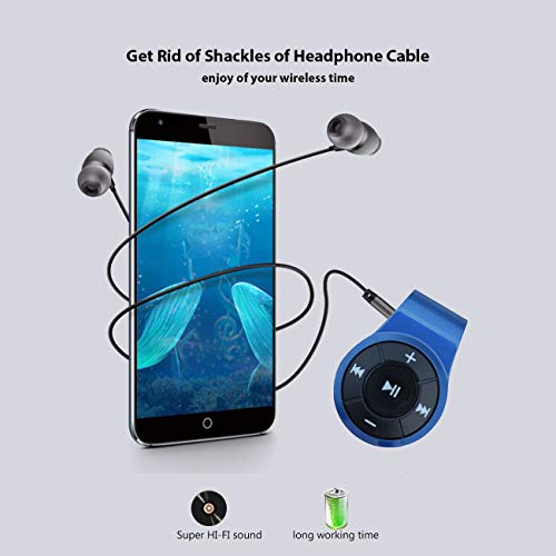 Bluetooth Receiver, Bluebyte Clip Bluetooth 5.0 Audio Receiver For Headphones With Mic For Hands-Free Calling And Music,Bluetooth Wireless Audio Adapter For Music Streaming Sound System.(Blue) #TOP2