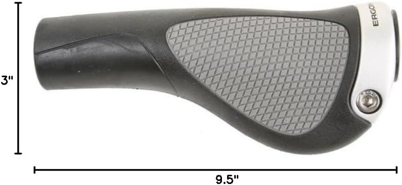 Ergon GP1 Mountain Bike Grips, Black/Gray, Rubber