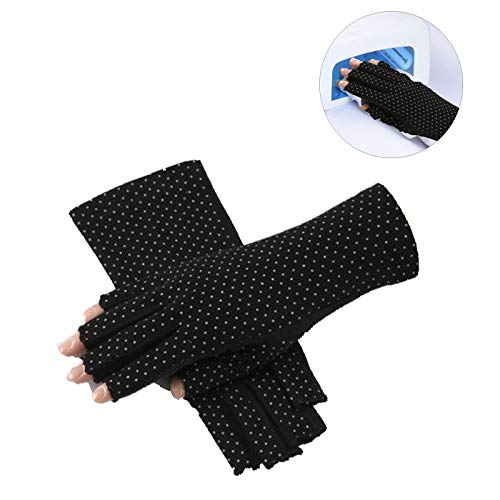 Luvas de proteção UV protetor solar luvas sem dedos Manicure proteção UV de lâmpada de secagem UV pa
