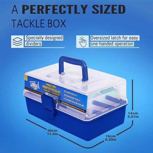 Image of 448-Pcs Fishing Lures Kit - Complete Large 3-Layer Tackle Box Set with Hooks, Weights, Bobbers, Pliers, Rigs, Leaders & Accessories for Men, Kids, Beginners, Gear gift choice for Fathers Day
