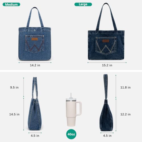 Image of Montana West Wrangler Denim Tote Bag for Women Purses for Work Travel Everyday