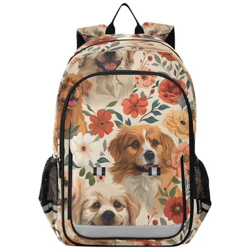 Sac à dos ordinateur portable motif chien mignon, idée cadeau lycée et voyage quotidien enfants