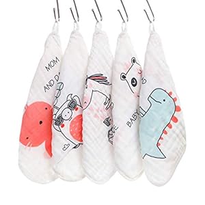zzz Baby Muslin Washcloths -11x11in (White) 5 Pieces