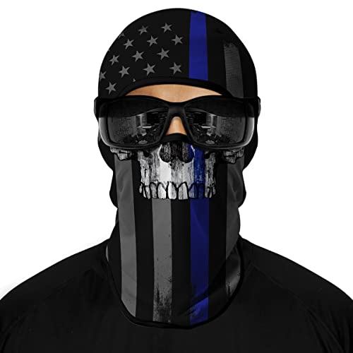 Image of Red Plume 5PCS Ghosts Skull Print Balaclava Full Face Ski Mask UV Protection for Motorcycle Riding Outdoor Sports Men & Women