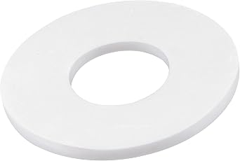 MECCANIXITY PTFE Flat Washers 57mm OD 24mm ID 3mm Thick DN20 Flange Gasket, White Pack of 5