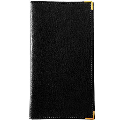 Charmoni - PCY - Portefeuille Porte chéquier Carte CB Pièce D'identité en Cuir grainé ou en Simili Cuir Saffiano Homme Femme (GS Noir)