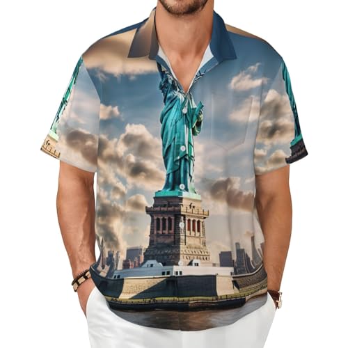 Chemise NYC homme manches courtes idéale pour voyage et bureau d'été