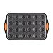 Rachael Ray Yum-o! Nonstick Bakeware 24-Cup Oven Lovin’ Mini Muffin Pan, Gray with Orange Handles
