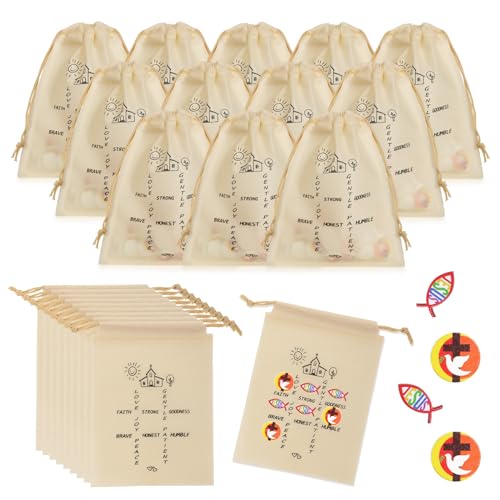 Jeu Tic Tac Toe chrétien en bois : lot de 24 pochons de kermesse église