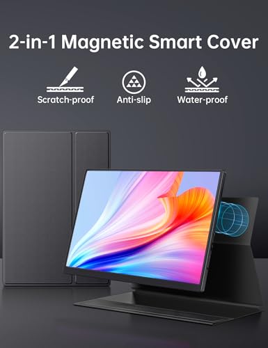Image of Small Portable Monitor 10.5 inch 400 Nits 15:10 FHD 1280P IPS Screen, Ultra-Slim Mini Monitor w /Smart Cover & Speaker, USB C HDMI HDR Portable Gaming Monitor, Travel Monitors for Laptop PCs