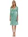 PattyBoutik Women Faux Wrap A Line Dress (Light Green and White 31 Small)