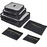 VECELO トラベルポーチ 6点セット 海外旅行 便利グッズ 財布travel bag トラベルグッズ 旅行用 衣類 整理 小物入れ 洗面用具 出張 たびとら 収納 旅行 ポーチ トラベルバッグ トラベルポーチ メンズ パッキングポーチ 靴用 下着収納 吊り下げ ブラック
