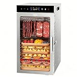 Food Dehydrator Machine 18Tray, 800W Dual Fan Dehydrator Fast Drying, 24H Timer, 86-194℉ Temperature Control, Noise < 45dB, LED Panel, Stainless Steel Dryer for Food and Herbs, Jerky Meat Fruit