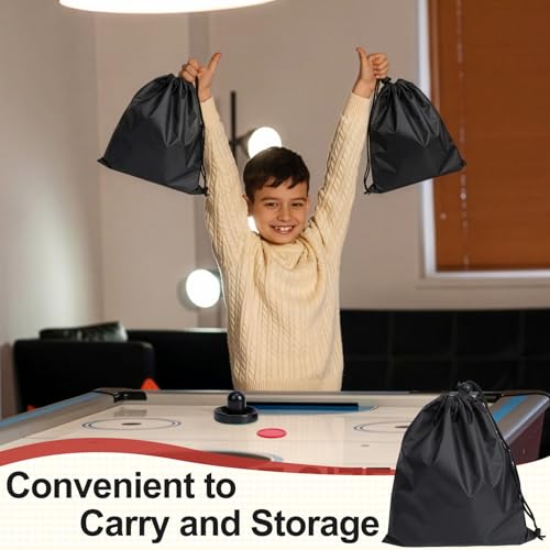 Image of Coopay Air Hockey Paddles and Pucks, Air Hockey Pushers with Nylon Storage Bag, Goal Handles Paddles Replacement Accessories for Game Tables(4 Pushers 96mm with Pads, 8 Pucks 64mm)