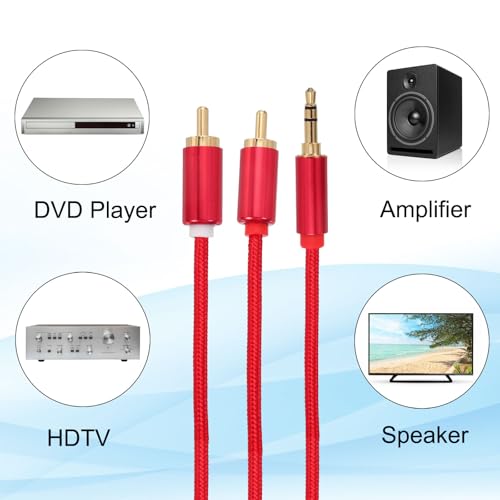 Cable divisor RCA Y de 2m PATIKIL con nailon trenzado contra interferencias 5