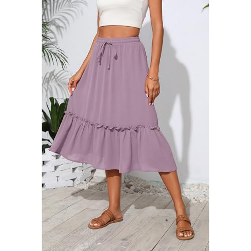 Image of Witsmile High Waist Tiered Skirts for Women Flowy Skirts for Women Long Length with Pockets 2026 Fashion Trendy