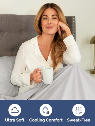 Image of Extra Deep King Fitted Sheet - Single Fitted Sheet Only - French Grey | Easily Fits 18 inch to 24 inch Mattress, Soft, Wrinkle Free, Breathable & Comfy, Extra Deep Pockets Hotel Luxury Fitted Sheet