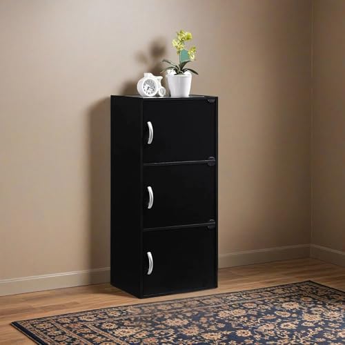 Image of CASPIAN Wooden Shoe Rack Cum Cabinet (Coffee Black) | Multipurpose Engineered Wood Storage Organizer | Furniture for Home, Living Room, Kitchen, Indoor & Outdoor Use | Book Shelf with 3 Shelves