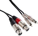 xlr cinch adapter neutrik ROHS-konform Stagg STC3CMXF S Serie Audiokabel Twinkabel - 2x Chinch Männlich - 2x XLR Weiblich 3m
