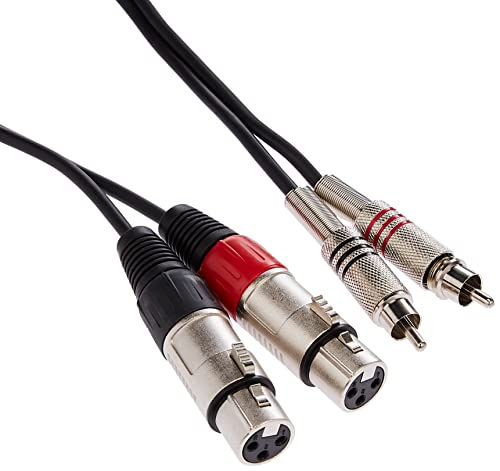 Stagg STC3CMXF Câble audio RCAM-XLRF 3 m Noir