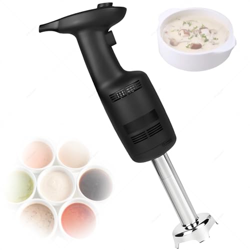 ZMJGLL Batidora de Mano Comercial, batidora de inmersión Profesional de 20000 RPM con Motor de Cobre Puro, Cuchilla de Acero Inoxidable para sopas y Nata montada, sopas y zumos. (Standard)