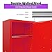 12 Gallon Red Industrial Chemical Safety Cabinet - Galvanized Steel Fireproof Leakproof Storage with 3-Point Lock System, Adjustable Shelves & Warning Labels for Home/Workshop (35