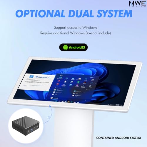 MWE 43 Inch Touch-screen Self Service Kiosk, Floor Standing Digital Signage Display, FHD Information Kiosk, 2 Speakers, Interactive Display for Mall Navigation/Self-Ordering/Advertising/Retail Store - image 8