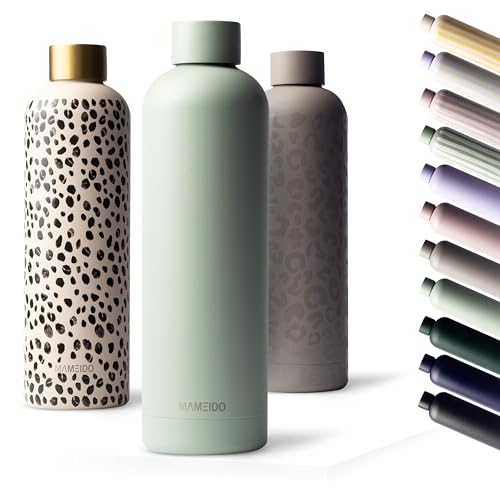 MAMEIDO Trinkflasche Edelstahl 750 ml, auslaufsichere Thermosflasche, Kohlensäure geeignet, BPA frei, Isolierflasche 12h heiß & 24h kalt (Desert Sage)