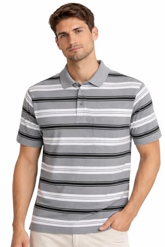 Image of SANE ORIGINALS Half Sleeve Polo T-Shirt for Men with Pocket || Stripe Collar and Pocket T-Shirt for Men Half Sleeves