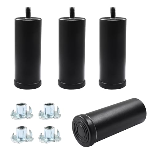 Murtenze 4 Inch Metal Furniture Legs, Black, 4 PCS by Murtenze - Used condition - Image 5