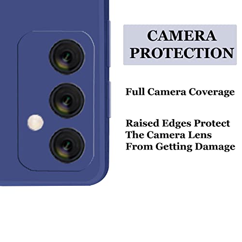 Image of A rtistque Liquid Silicone Matte Shockproof Flexible with Camera Protection Soft Back Cover Case for Samsung Galaxy F23 5G - Blue