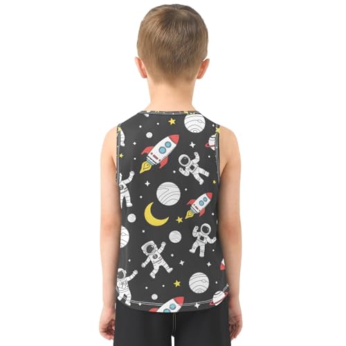 Boys' Tank Top Shirt Astronaut Rocket Planet Stars Pattern Sleeveless T-Shirts3