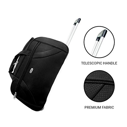 Image of Timus Club Mumbai 65 CM Black 2 Wheel Duffle Trolley Travel Bag for Women and Men