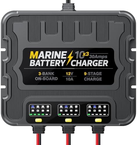 Amazon.com: Smart 3 Bank Marine Battery Charger 10X3, 30A (10A/Bank ...