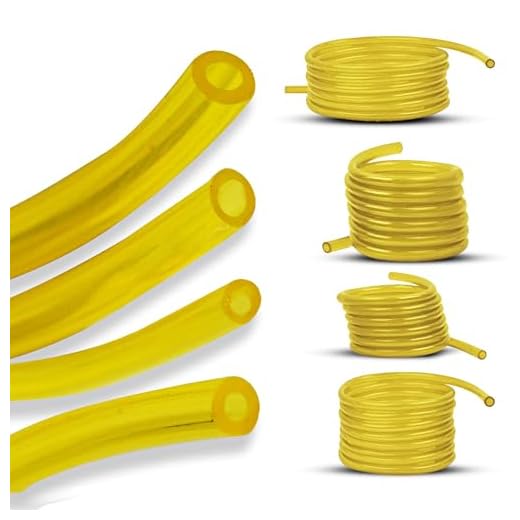4 Sizes Petrol Fuel Gas Line Pipe Hose Tubing For String Trimmer Chainsaw Blower Lawn Mower and other Power Tools For 2 Cycle Small Engine for Poulan, Craftman (Yellow 4PC)