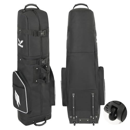 Gofly Golf Travel Bag for Airlines with Wheels, Lockable Zipper and Shoes Compartment, Soft-Sided Golf Club Travel Bag for Airline, Wear-Resistant Waterproof 900D Polyester Oxford