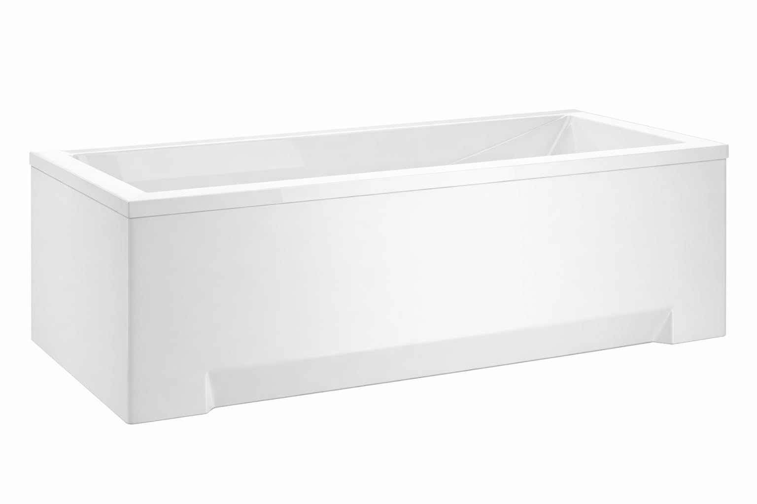 Acryl Badewanne 120x70 cm – Badewanne Rechteck mit Rahmen ohne Frontplatte & Seitenwand – Rutschfest & Antibakteriell – Einbauwanne Weiß