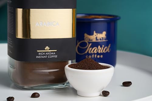 Image of Chariot New York Arabica Rich Aroma Spray Dried Instant Coffee 200g (100% Pure Arabica, No Chicory) with 400ml Premium Stainless Steel Coffee Mug | Strong, Smooth, Authentic Taste