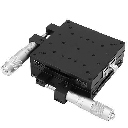 Manueller XY-2-Achsen-Lineartisch, 100 x 100 x 40 mm hochgenaue Kreuzrollen-Linearbewegung Manueller Bühnen-Schiebetisch SEMY100‑AS XY Linear Stages für die Positionierung mechanischer Geräte usw