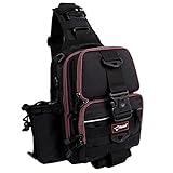 Fiblink Fishing Tackle Backpack Water-resistant Fishing Shoulder Bag Fishing Storage Pack with Rod & Gear Holder Black