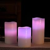Sunmi Harvestime Flameless Candles, Led Votive Pillar Candles with Remote Timer,Battery Operated Powered, Electric Candles for Party Lights Centerpiece Lanterns and Wedding Decoration (Multicolor)