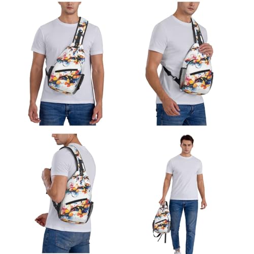 Image of Crossbody Bag Elegant Romantic Butterfly Sling Bag Backpack Chest Bags Shoulder Bag for Women Men