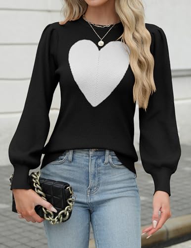 Image of Zeagoo Womens Sweaters Fall 2026 Dressy Casual Long Sleeve Shirts Ribbed Knit Winter Outfits Puff Pullover Jumper Tops