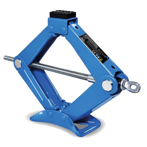 BITUXX KFZ Scherenwagenheber 2T flach Wagenheber 2 Tonnen Hubhöhe von 10,5 cm bis 38 cm inkl. Gummiauflage und praktischer Handkurbel